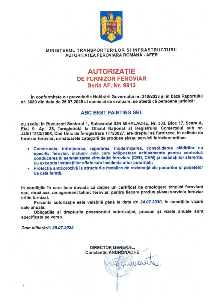 AUTORIZATIE AFER 9913 25.07.2025